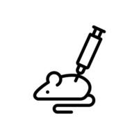 Lab rat experiment icon Black and white outline vector