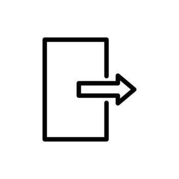 Logout exit icon Black and white outline vector