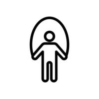 Man jumping with skipping rope icon Black and white outline vector
