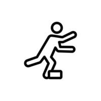 Man tripping icon Black and white outline vector