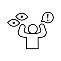 Paranoia icon Black and white outline vector