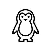 Penguin icon Black and white outline vector