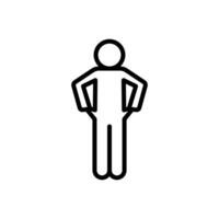 poor person empty pockets icon Black and white outline vector