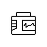 Rescue defibrillator icon Black and white outline vector