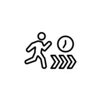 running Speed icon Black and white outline vector