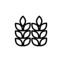 Rye icon Black and white outline vector