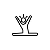 Split legs exercise icon Black and white outline vector