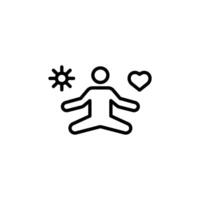 stress management icon Black and white outline vector