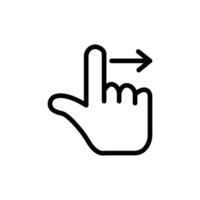 Swipe right icon Black and white outline vector