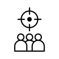 Target audience icon Black and white outline vector