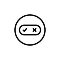 Toggle switch icon Black and white outline vector