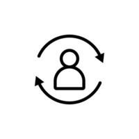 User switch icon Black and white outline vector