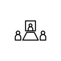 conference icon Black and white outline vector