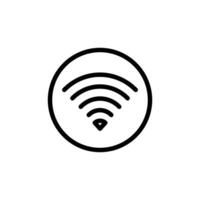 Wifi signal icon Black and white outline vector