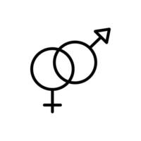 Unisex icon logo sign set outline vector