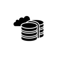 Cloud database icon logo sign set outline vector
