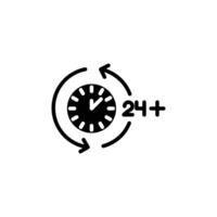 Extra hours icon logo sign set outline vector