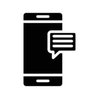 Mobile message notification icon logo sign set outline vector
