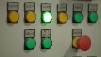 Control Panel Features Operational Buttons and Indicators for Enhanced Functionality. Stock Clip video