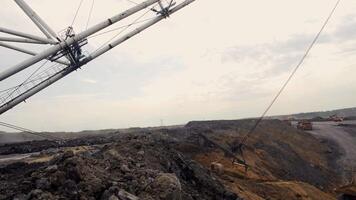 Heavy Machinery Being Utilized in an Open Pit Mining Site for Efficient Operations. Stock Clip video