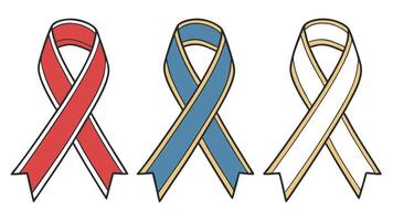 Three red, white and blue ribbons on a white background vector
