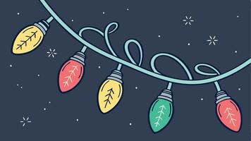 Illustration of christmas lights on a string vector