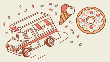 Top view of a gingerbread truck cookie on a isolated pastel background Copy space vector