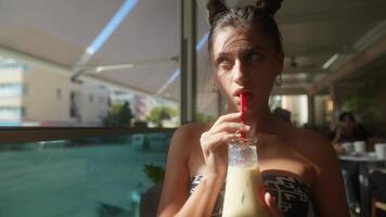 Indulge in a Refreshing Summer Drink Experience within the Inviting Atmosphere of a Cafe Setting video