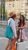 A memorable encounter during summer travel set against a vibrant urban setting awaits you video