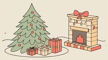 Christmas background with isolated christmas gifts. Imagery of a fictitious Xmas scenery vector