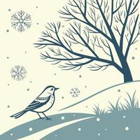 Beautiful background image of small snowdrifts. falling snow and snowflakes in white and blue tones vector