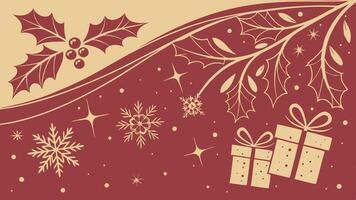 Christmas background with red texture and golden glitter vector