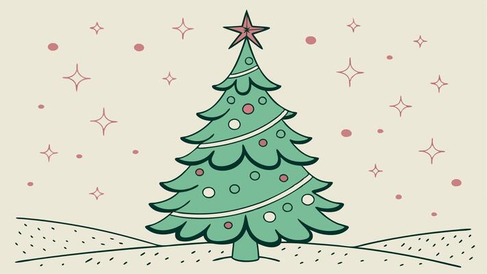 Beautiful Christmas Tree. background. lights. sparkles. stars. star. green
