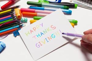 Sheet with the colorful text photo