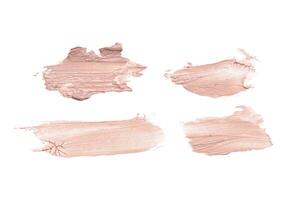 smeared foundation natural make up on white background photo