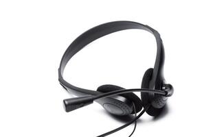 headset with microphone isolated on white photo
