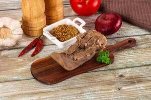 Steamed pork tongue with mustard photo