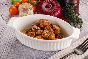 Chicken fillet with soya teriyaki sauce photo
