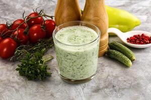 Fresh dietary detox cucumber smoothie photo