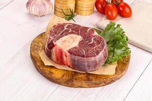 Raw beef ossobuco for roast photo