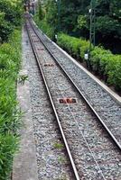 view of funicular rails perspective photo