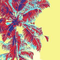 High palms in pop art poster style photo