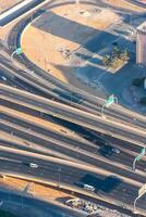 Top view of highway interchange in Dubai photo