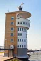 Modern lighthouse background photo