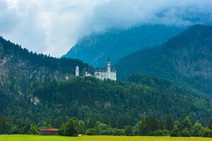 Bavarian Neuschwanstein Castle view photo
