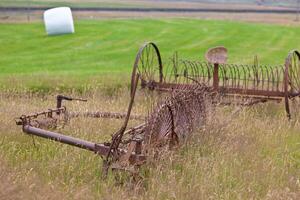 Rusty plows on a field of Iceland photo