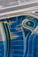 Top view of highway interchange in Dubai photo