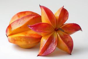 a carambola isolated on a pure white background photo