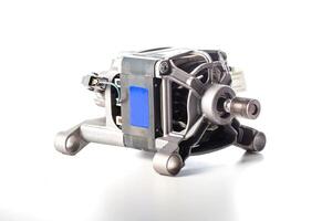 Asynchronous electric motor from a washing machine on a white background, isolate. photo