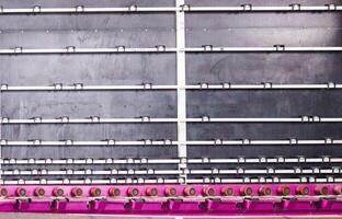 Production of PVC windows and double-glazed windows, a line for washing and drying glass for the production of insulating glass units, machine photo